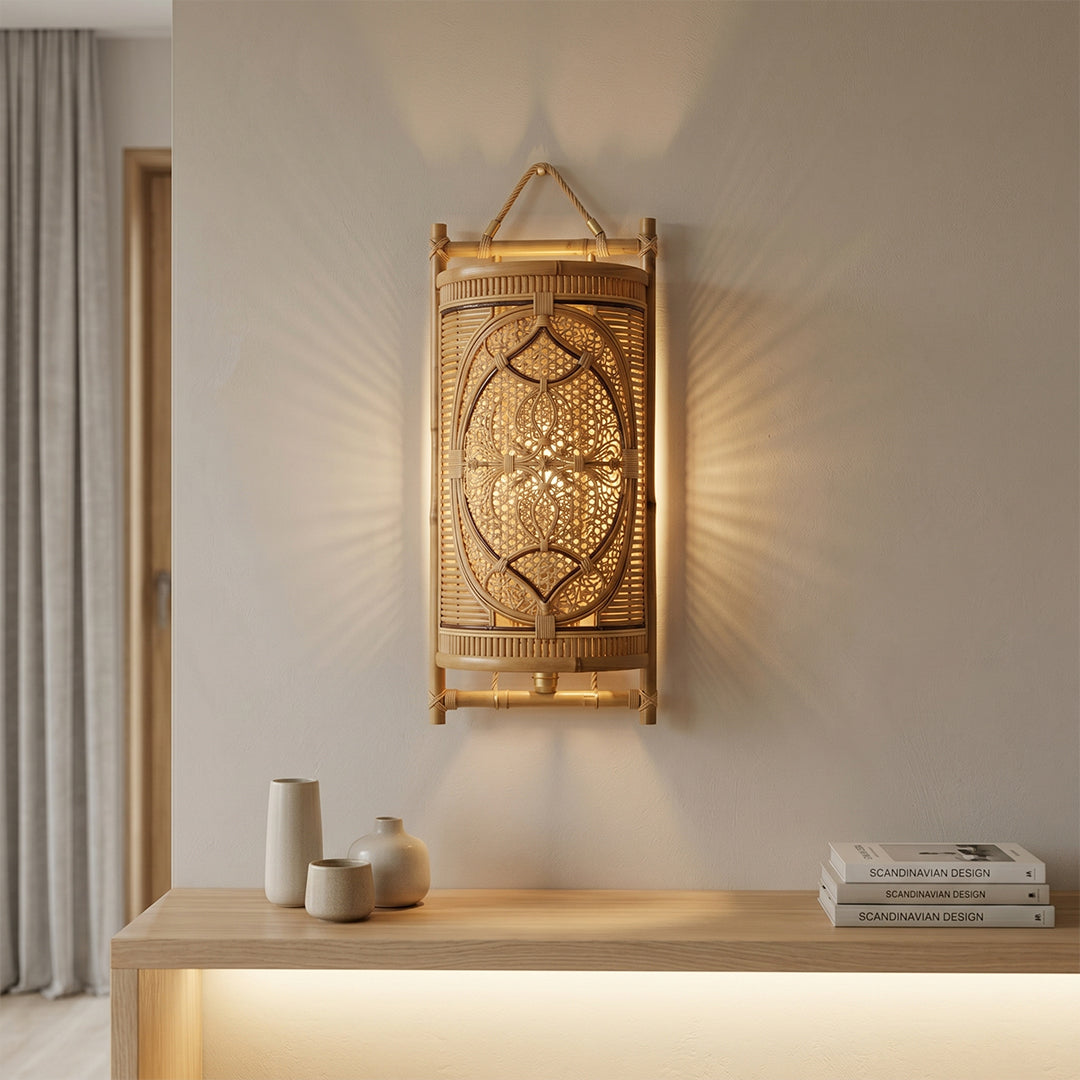 Kyoto Bamboo Shield Sconce