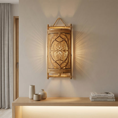 Kyoto Bamboo Shield Sconce