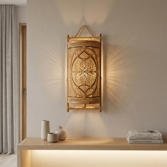 Kyoto Bamboo Shield Sconce
