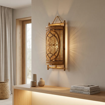 Kyoto Bamboo Shield Sconce