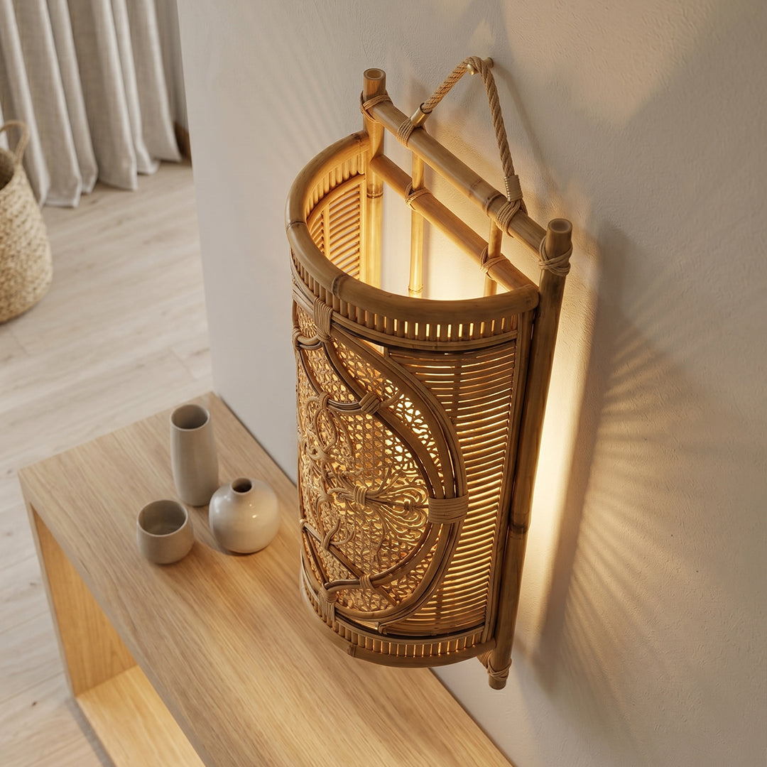 Kyoto Bamboo Shield Sconce