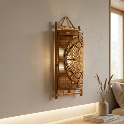 Kyoto Bamboo Shield Sconce