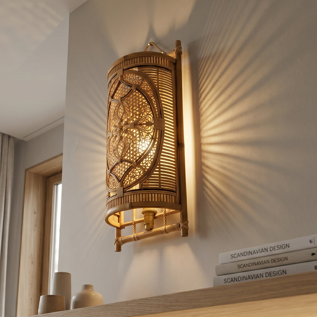 Kyoto Bamboo Shield Sconce