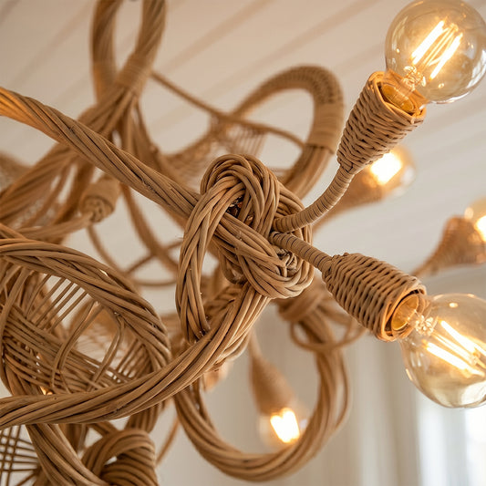 Asymmetry Rattan Nest Chandelier