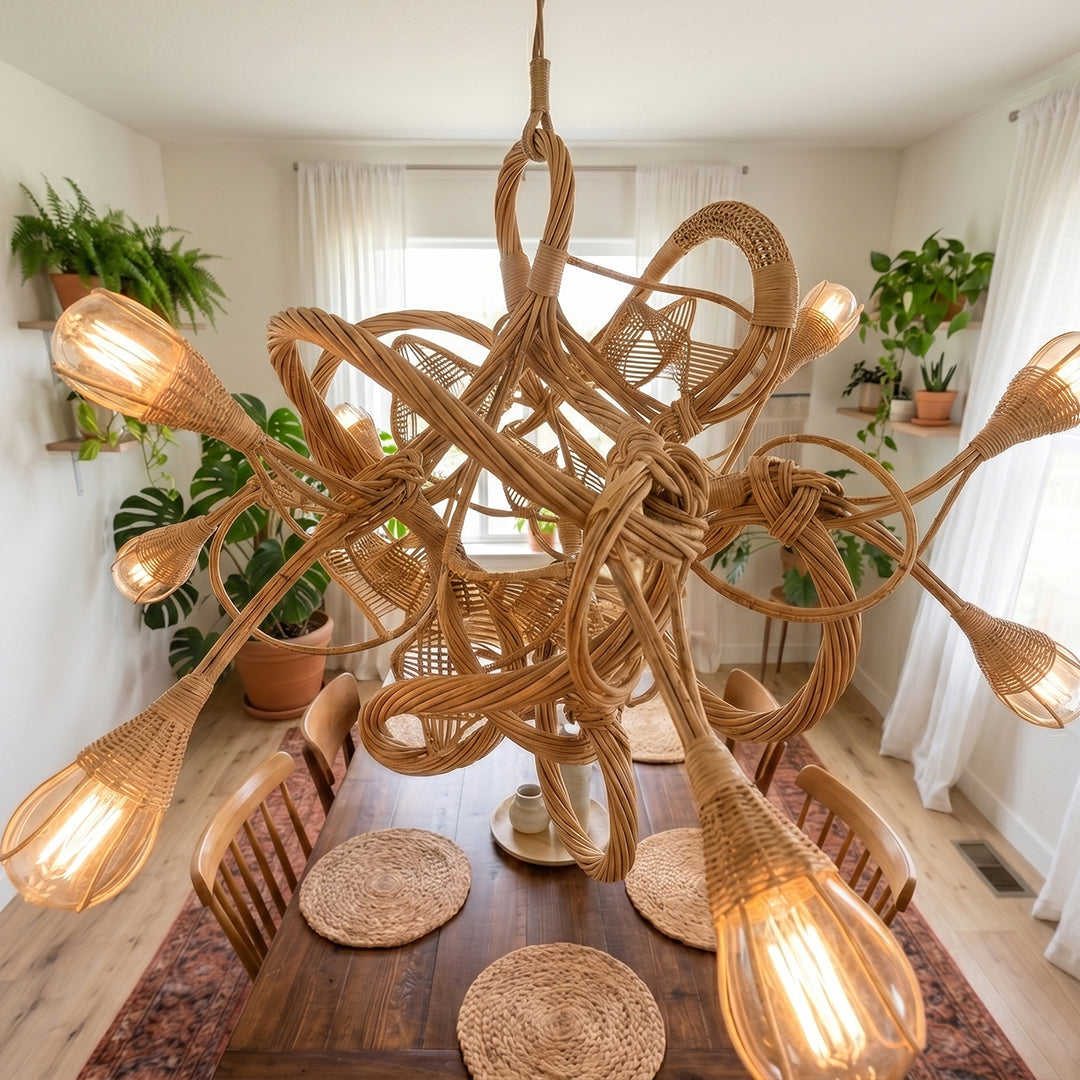 Asymmetry Rattan Nest Chandelier