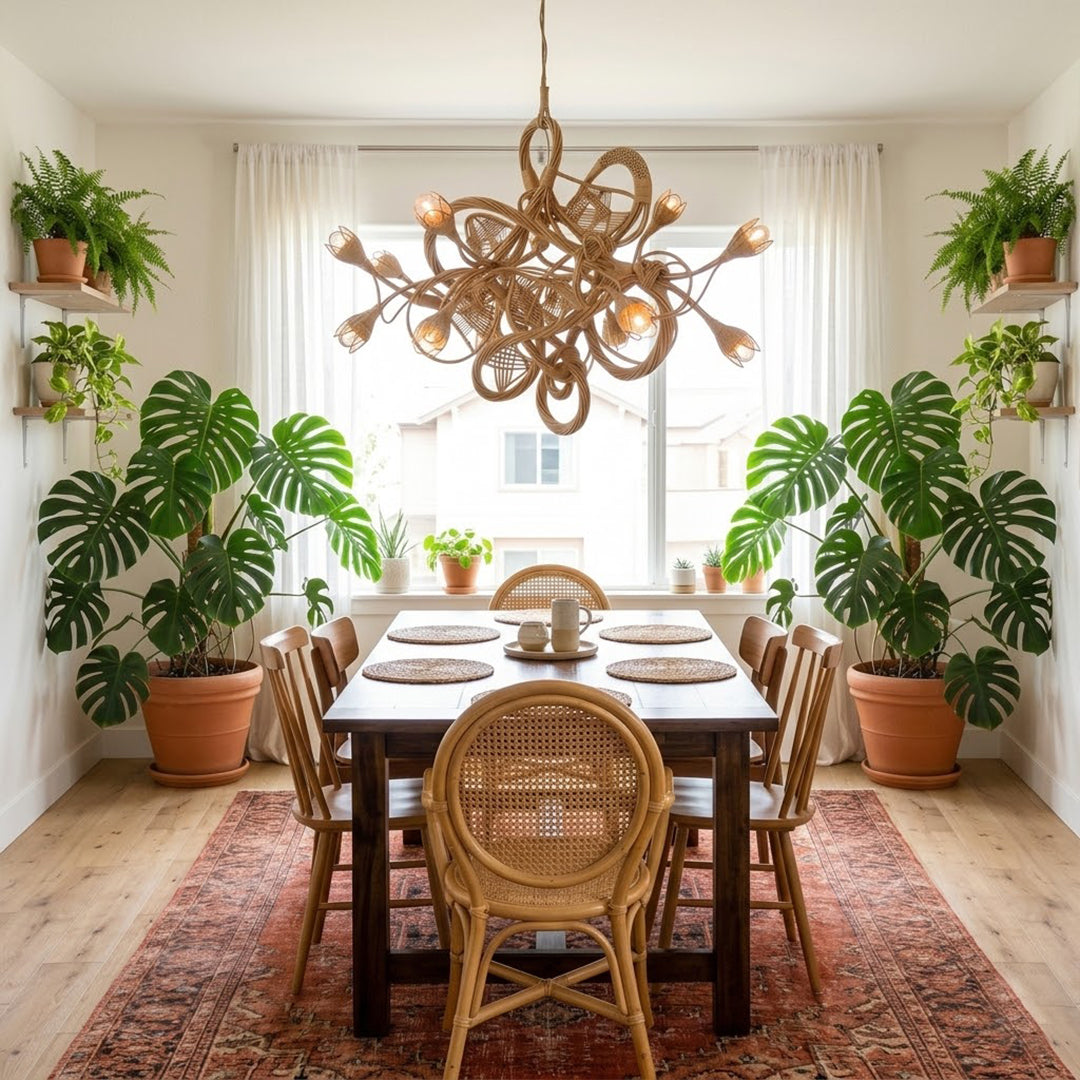 Asymmetry Rattan Nest Chandelier